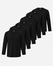 Long Sleeve All Black 6er Pack