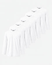 Long Sleeve All White 6er Pack